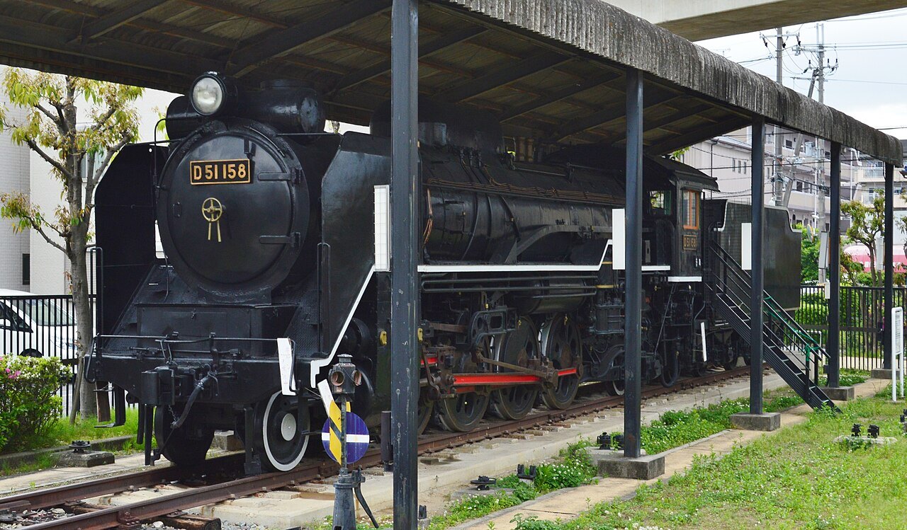 茨木市の蒸気機関車公園に保存されているD51形蒸気機関車